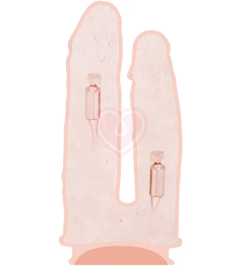 Вибратор для двойного проникновения на присоске RealStick Silicone Jason M телесный фото 4