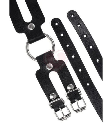 Оковы на ноги из двух ремешков Pecado BDSM черные фото 5