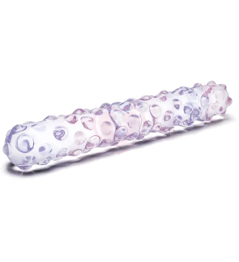 Стеклянный фаллоимитатор с пупырышками Glas Purple Rose фото 2