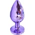 Текстурная алюминиевая анальная пробка Kanikule Medium с кристаллом фиолетовая фото 2