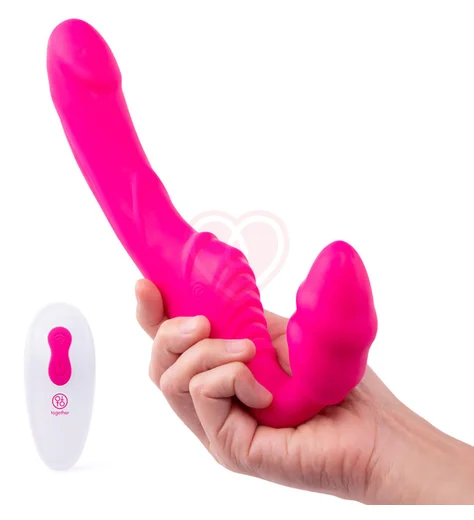 Безремневой вибрострапон с пультом Strapless Together розовый фото 7