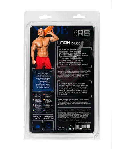 Реалистичный фаллоимитатор на присоске и с мошонкой RealStick Nude Lorn телесный фото 11