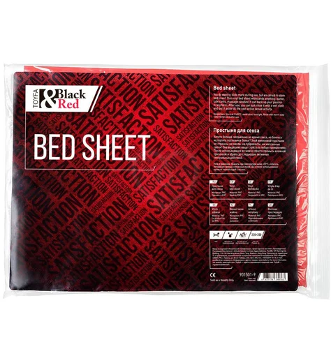 Виниловая простыня для секса Black Red by Toyfa красная фото 4