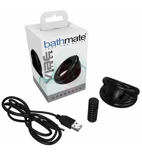 Эрекционное кольцо с вибропулей Bathmate Vibe Ring Strength чёрное фото 4