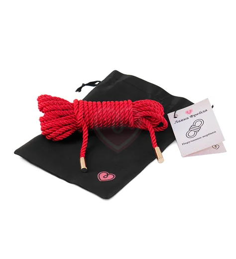 Атласная верёвка 5 м красная фото 2