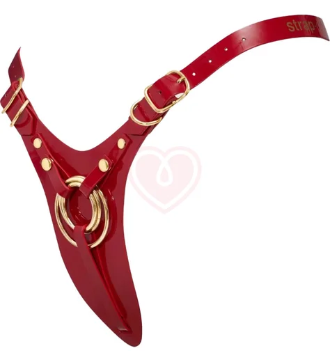 Пояс для страпона Strap-On-Me Leatherette Harness Fabulous красный фото 3