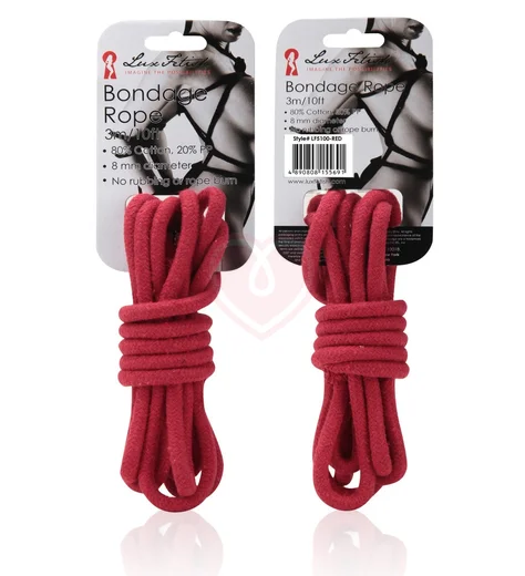 Хлопковая верёвка для связывания Lux Fetish 3 м красная фото 2