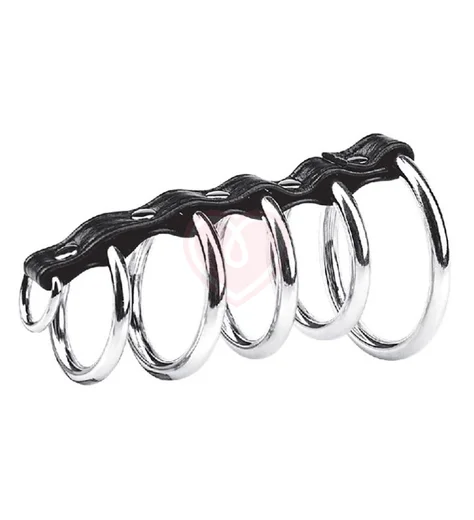 Хомут для члена с 5 металлическими кольцами Gates of Hell фото 3