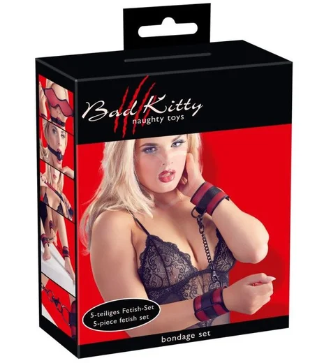 Набор для игр и фиксации Bondage Set чёрно-красный фото 7