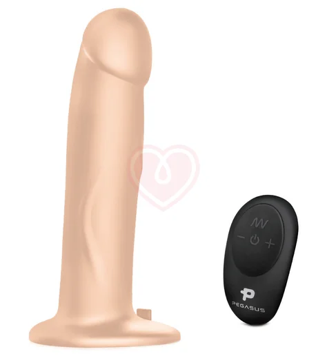 Реалистичный страпон Pegasus с вибрацией и пультом управления 20 см телесный фото 2