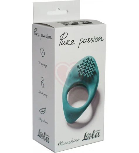 Эрекционное виброкольцо с клиторальной стимуляцией Pure Passion Moonshine зелёное фото 3
