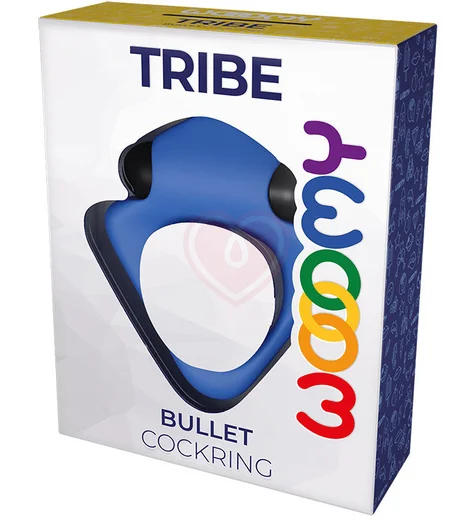 Эрекционное кольцо с вибропулей Wooomy Tribec синее фото 2