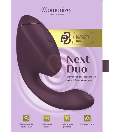 Вибратор с вакуумно-волновой стимуляцией клитора Womanizer Next Duo фиолетовый фото 14