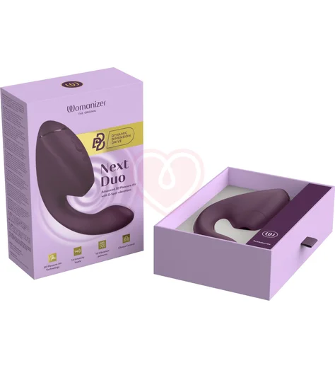 Вибратор с вакуумно-волновой стимуляцией клитора Womanizer Next Duo фиолетовый фото 16