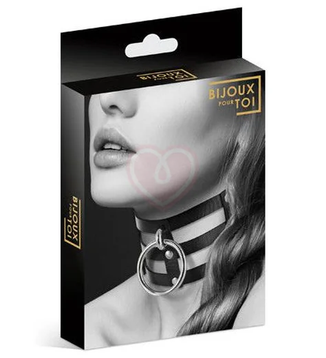 Широкий чокер с кольцом Bijoux Pour Toi чёрный фото 3