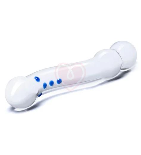 Изогнутый стеклянный стимулятор Textured G-Spot Glass Dildo прозрачный фото 2