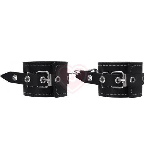 Двухслойные наручники Pecado BDSM с карабинами черные фото 3