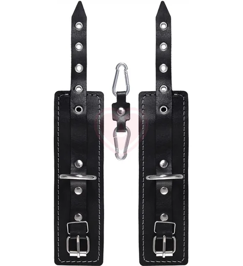 Двухслойные наручники Pecado BDSM с карабинами черные фото 4