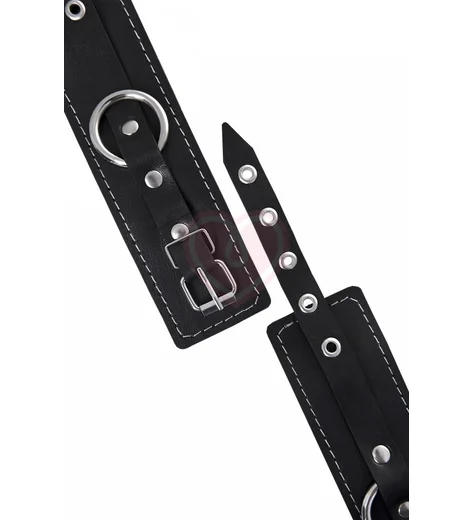 Двухслойные наручники Pecado BDSM с карабинами черные фото 7