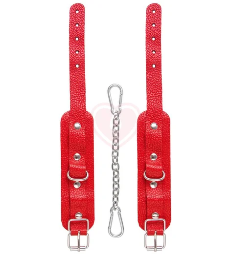 Мини-оковы на ноги со скругленными углами Pecado BDSM красные фото 4