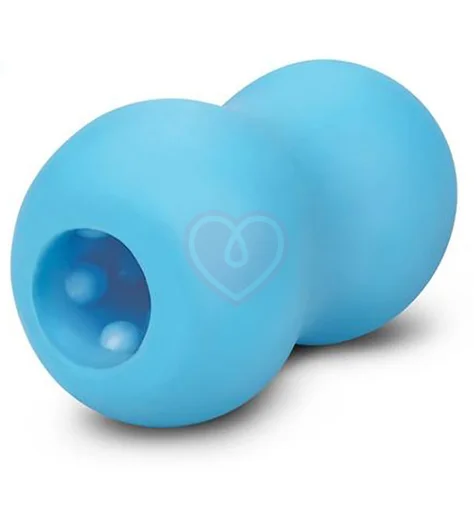 Рельефный мастурбатор Mini Double Bubble голубой фото 2
