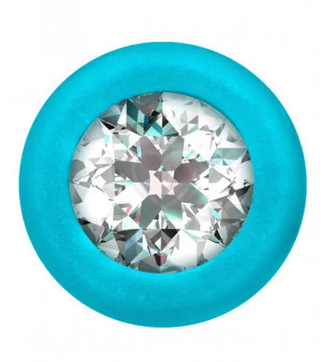 Анальная цепочка с кристаллом Emotions Chummy бирюзовая фото 3