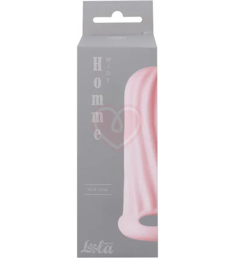 Насадка для увеличения диаметра с двусторонним рельефом Homme Wide для 9-12 см розовая фото 2