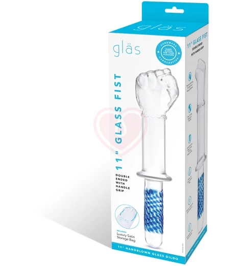 Стеклянный фаллоимитатор-кулак Glass Fist Double Ended With Handle Grip прозрачный фото 2