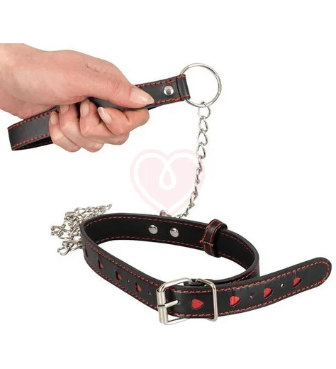 Регулируемый ошейник с сердцами и поводком-цепочкой Bad Kitty фото 4