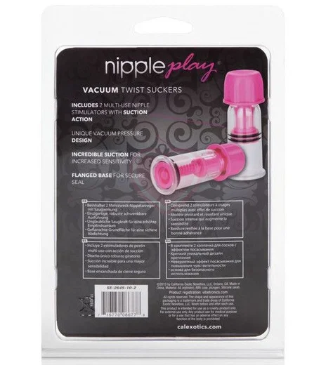 Присоски для сосков Vacuum Twist Suckers розовые фото 5