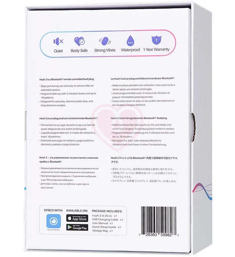 Большая анальная пробка Lovense Hush 2 L с приложением фото 8