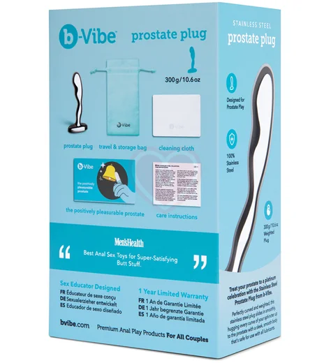 Металлический стимулятор простаты b-Vibe Stainless Steel Prostate Plug фото 10