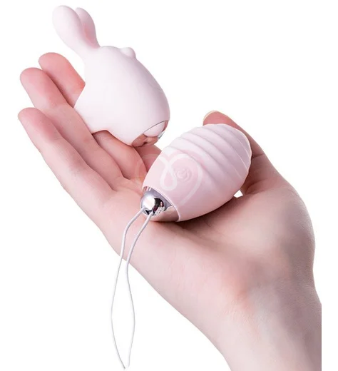 Виброяйцо и вибронасадка на палец Jos Vita пудровая фото 8