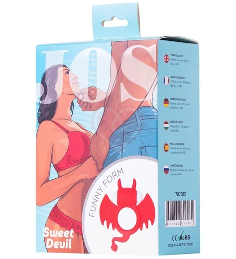 Эрекционное виброкольцо JOS Sweet Devil красное фото 2