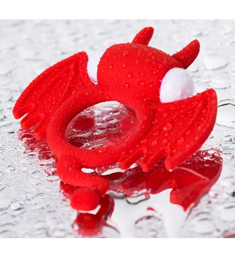 Эрекционное виброкольцо JOS Sweet Devil красное фото 3