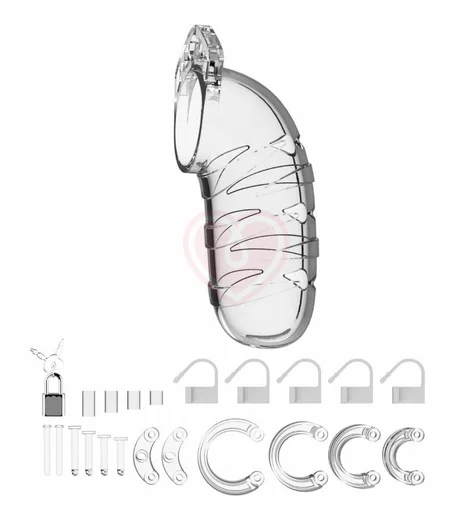 Мужской пояс верности Shots Man Cage Model 05 прозрачный 14 см фото 2