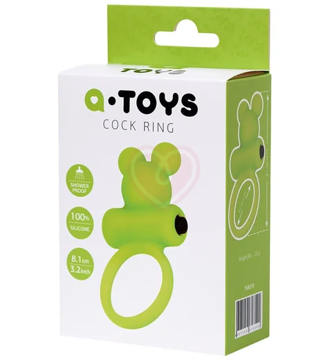 Эрекционное кольцо с вибропулей ToyFa A-Toys зелёное фото 4