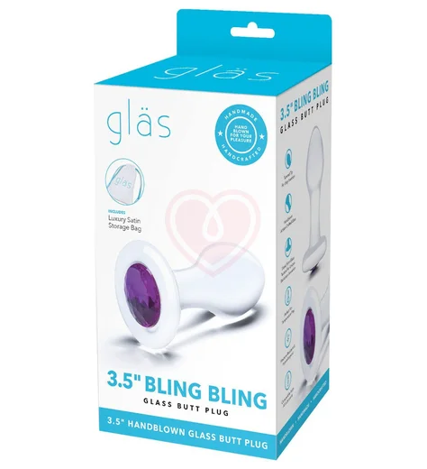 Стеклянная анальная пробка Glas Bling Bling со стразом фото 5
