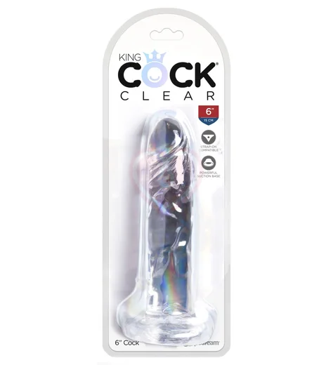 Гелевый фаллоимитатор King Cock Clear 18 см прозрачный фото 3