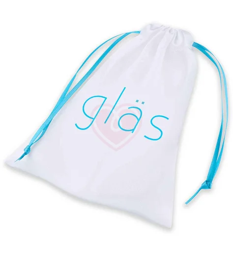 Стеклянная рельефная анальная вибропробка с пультом Glas Beaded Buttplug синяя фото 6