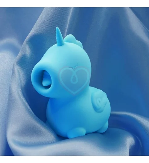 Клиторальный вибратор в виде единорога со стимуляцией язычком Unihorn Mount'n Peak голубой фото 3