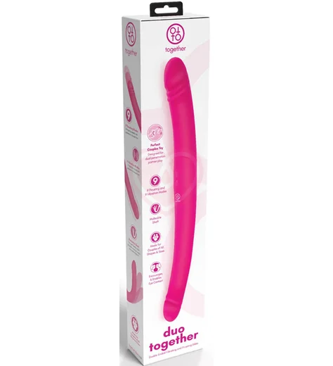 Двусторонний гибкий вибратор с фрикциями Duo Together розовый фото 2