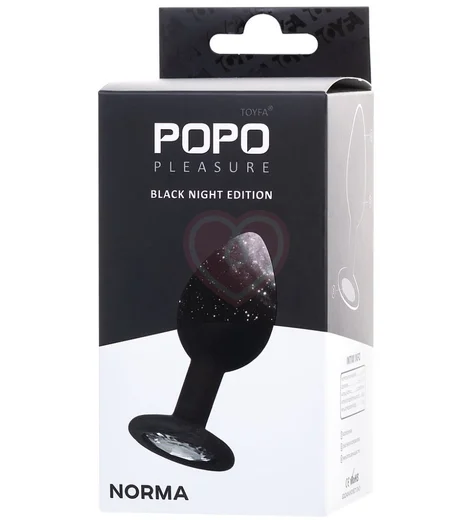 Анальная пробка с круглым кристаллом Popo Pleasure by Toyfa Norma S чёрная фото 6