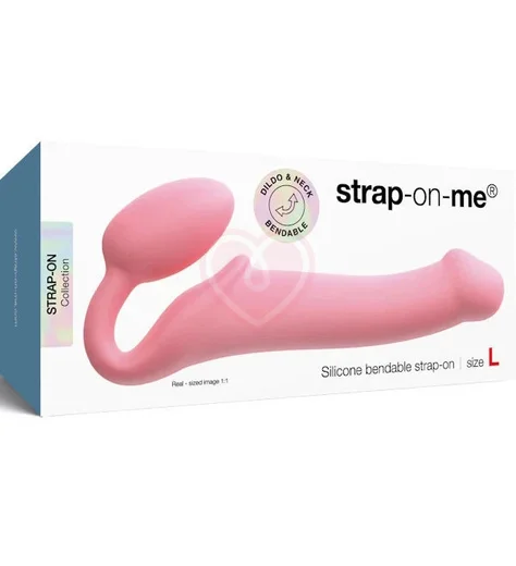 Безремневой гибкий страпон Strap-on-me Bendable L розовый фото 8