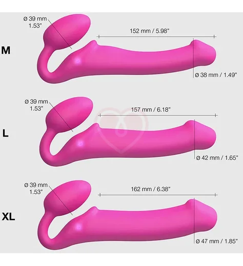 Безремневой страпон с вибрацией и пультом управления Strap-on-me L розовый фото 6