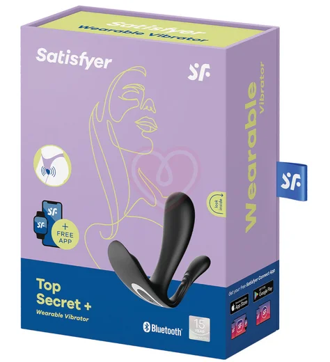 Вибратор с двумя кончиками Satisfyer Top Secret+ для ношения чёрный фото 6
