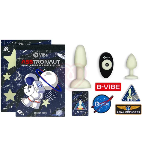Набор для анальной стимуляции светящийся в темноте b-Vibe Asstronaut Glow In The Dark Set фото 6