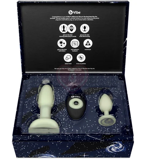Набор для анальной стимуляции светящийся в темноте b-Vibe Asstronaut Glow In The Dark Set фото 9