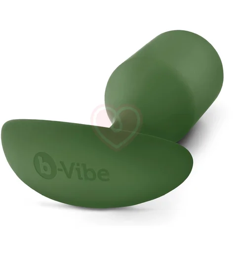 Утяжелённая анальная пробка для ношения b-Vibe Snug Plug 4 большая хаки фото 4