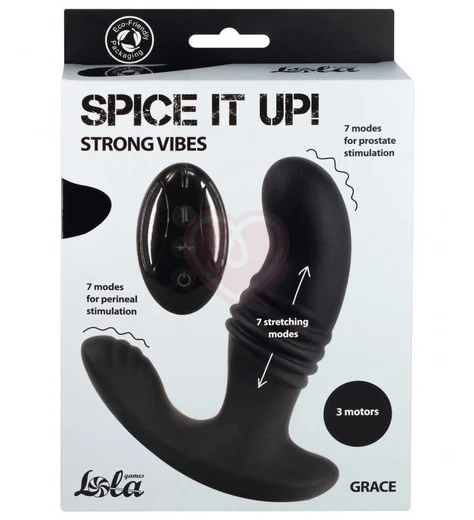 Вибростимулятор простаты с пульсацией Spice it Up Grace чёрный фото 5